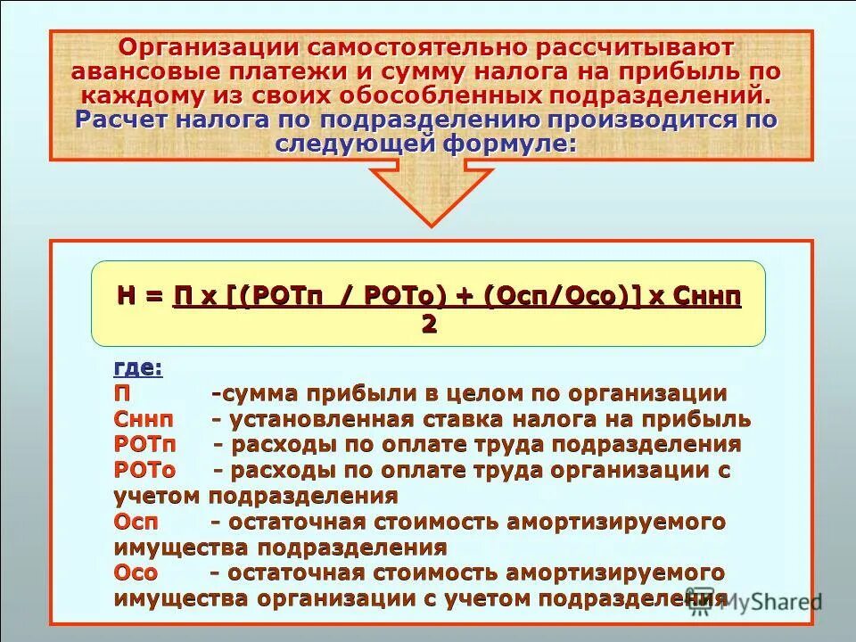 Авансы налог на прибыль 2023