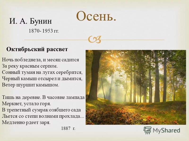 Бунин стихи про осень. Стихи Бунина. Проект стихи поэтов 3 класс по литературе