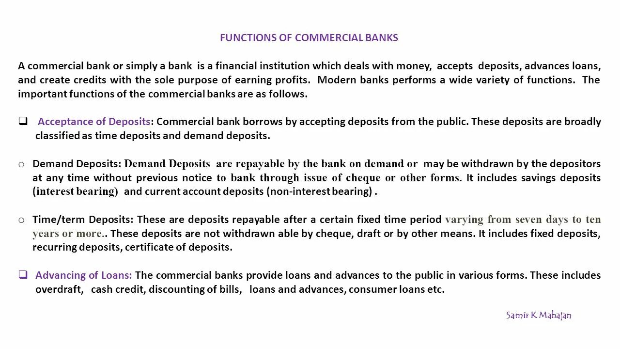 Demand deposits. Functions of commercial banking. long- term loans and advances это. commercial bank - meaning and functions. demand deposits time deposits are.