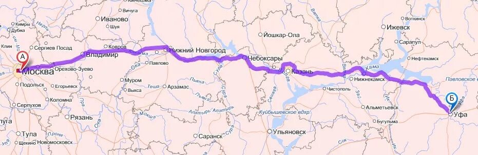 Сколько от нижнего до уфы. Трасса Москва Уфа карта. Уфа Москва карта дорог на машине. Москва Уфа на карте России маршрут. От Москвы до Уфы.