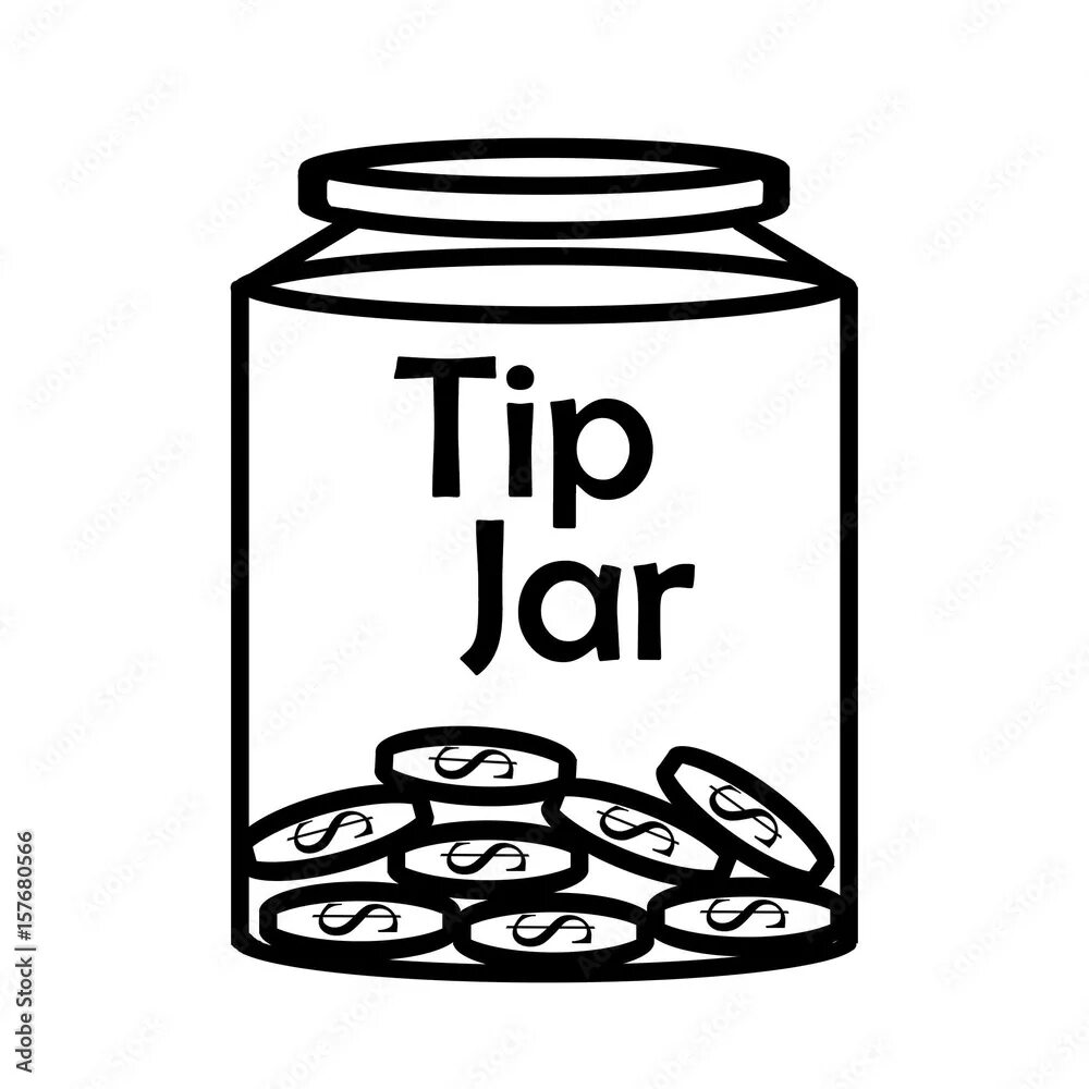 Rt jar. Tips чаевые. tip jar. банка для чаевых. чаевые рисунок.