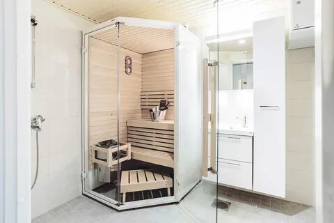 Домашняя сауна в ванной комнате в частном доме, мини-баня и парилка