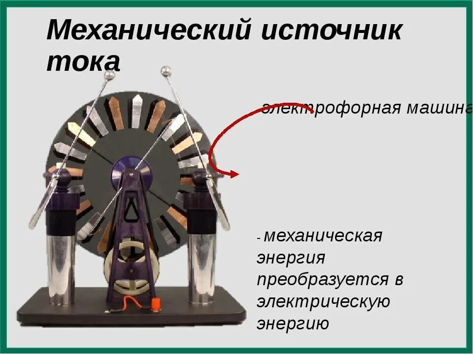 Как называется вырабатывает ток. Электрофорная машина источник тока. электрофорная машина физика 8 класс. механический источник тока. электрофорная машина строение.