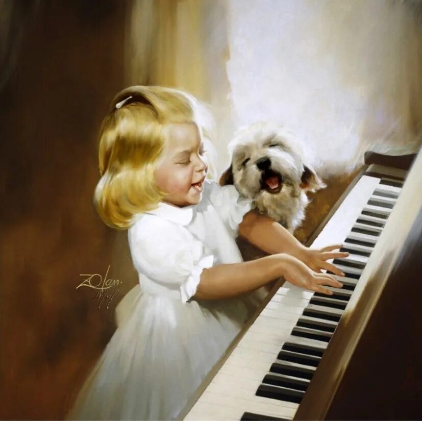 Радость песни детские. Картины американского художника Дональда Золана.