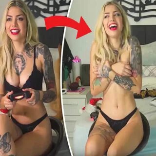 Tattooed babe MASSIVELY regrets playing strip FIFA 17 - when she ends up NA...