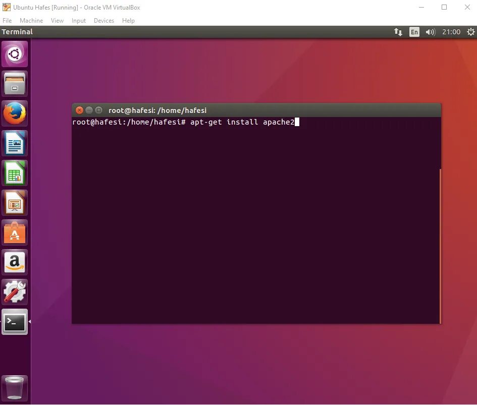 Ubuntu console. Ubuntu console