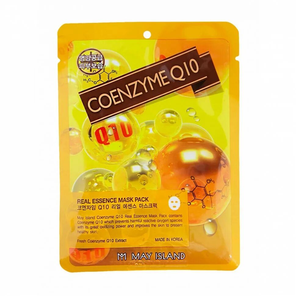 Тканевая маска для лица с коэнзимом real Essense Coenzyme q10 Mask Pack 25 ml. May Island маска для лица тканевая real Essence Coenzyme q10 Mask Pack 25 мл.. Маска для лица тканевая коэнзим q10 - real Essence Mask Pack, 25мл. Тканевая маска с коэнзимом q10 May Island, 25мл. Really essential