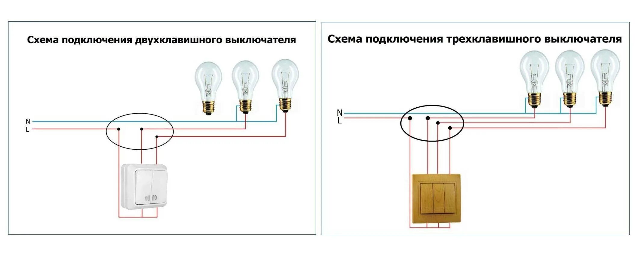 Как подключается двойной выключатель