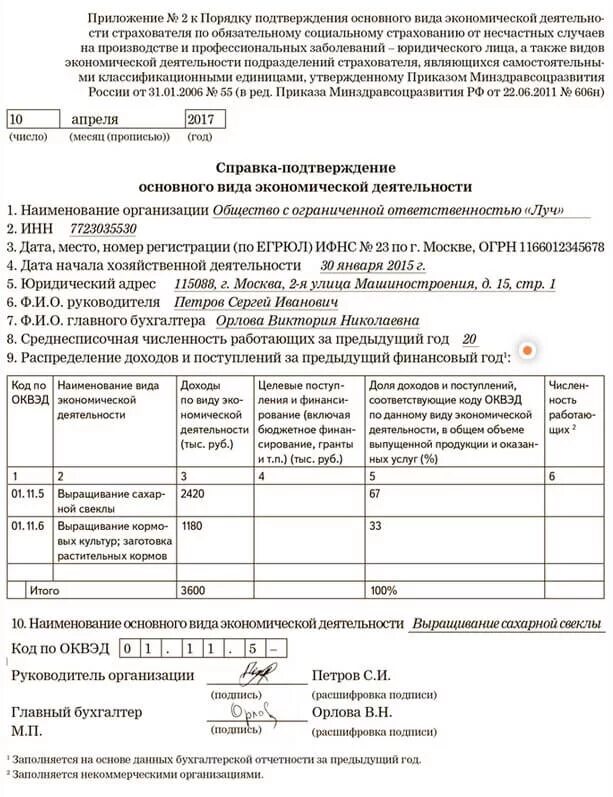 Подтверждение оквэд заполнение