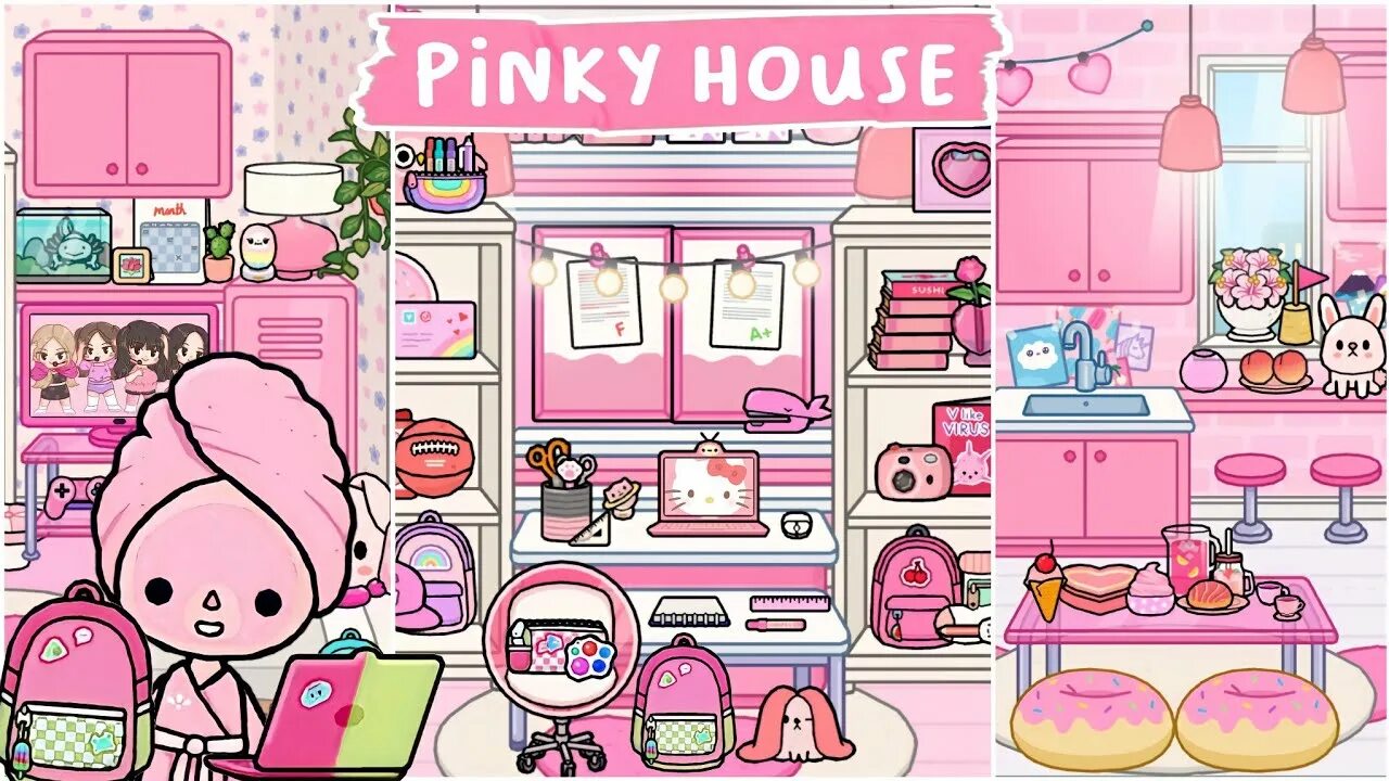 Розовая тока бока. Тока бока розовая комната. Тока бока розовый дом. Тока бока обустраивать дом в розовом цвете. Скачай boca boca kitty