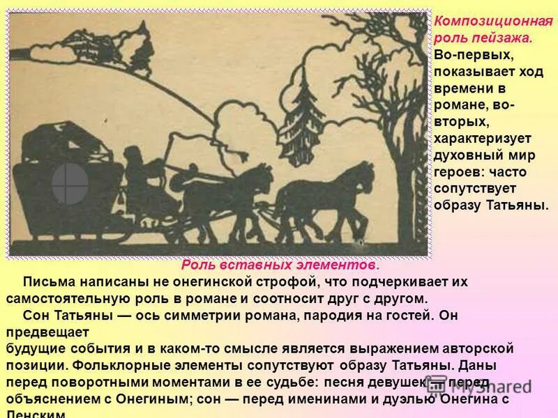 Роль лирических отступлений в романе. Роль пейзажа в романе. Композиционная роль это. Роль Онегина в романе.