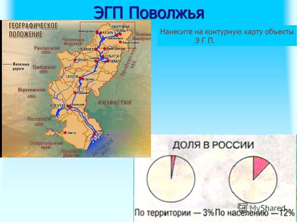 Контурная карта поволжья россии