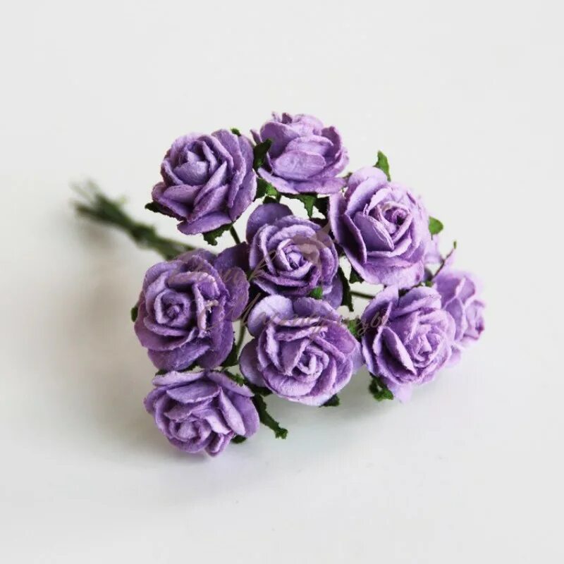 Мини розочки. Бумажные розы фиолетовые.