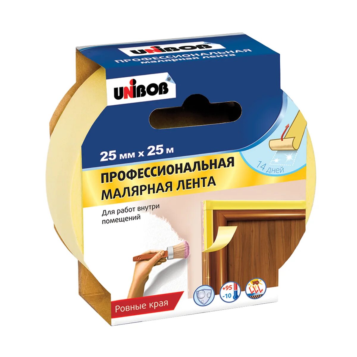 Малярная клейкая лента Unibob 50 мм х 25 м желтая. Unibob малярная лента. Профессиональная малярная лента Unibob 25х25. Малярная клейкая лента Unibob профи 50 мм х 25 МЖЕЛТАЯ. Скотч малярный unibob