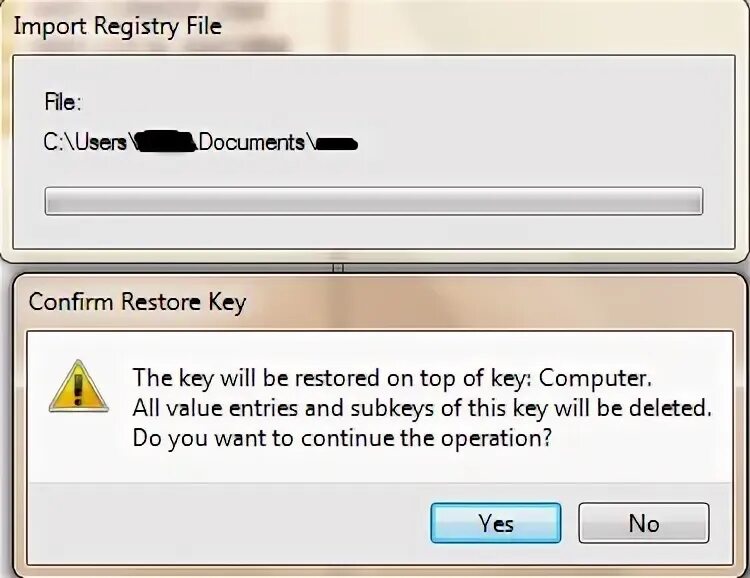 Restore keys