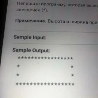 Напишите программу которая выводит прямоугольник по периметру