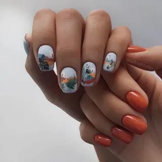 Маникюр осень разные руки