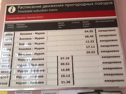 Изменение расписаний электричек москва черусти