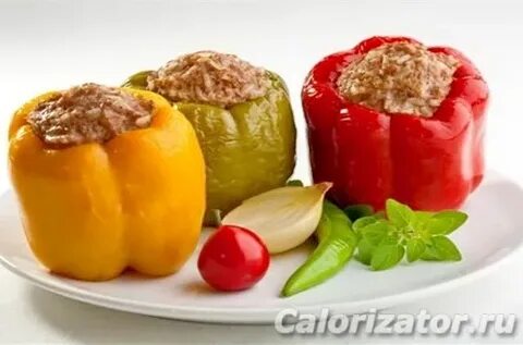 Сколько калорий перец фаршированный мясом и рисом