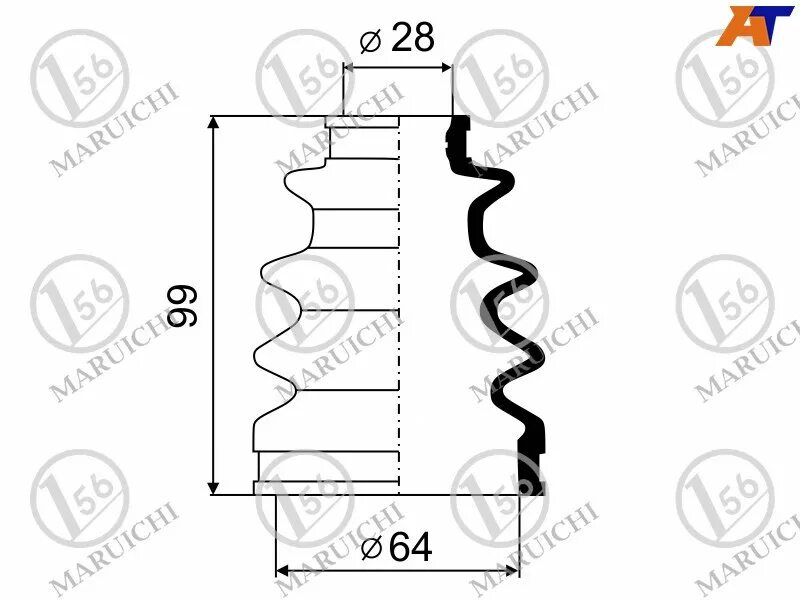 02-134 Maruichi. Шрус внутренний Toyota Harrier mcu10w, Kluger. 52415 Maruichi. Пыльник шруса внутренний Toyota Harrier mcu10w, Kluger. V 134 купить