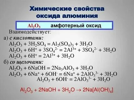 Оксид алюминия формула основания