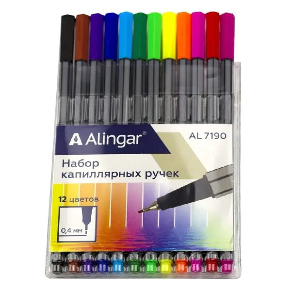 ALINGAR канцтовары. Набор линеров Mero, 12 цв.. Карандаш простой Алингар. Сайт канцторг нижний новгород