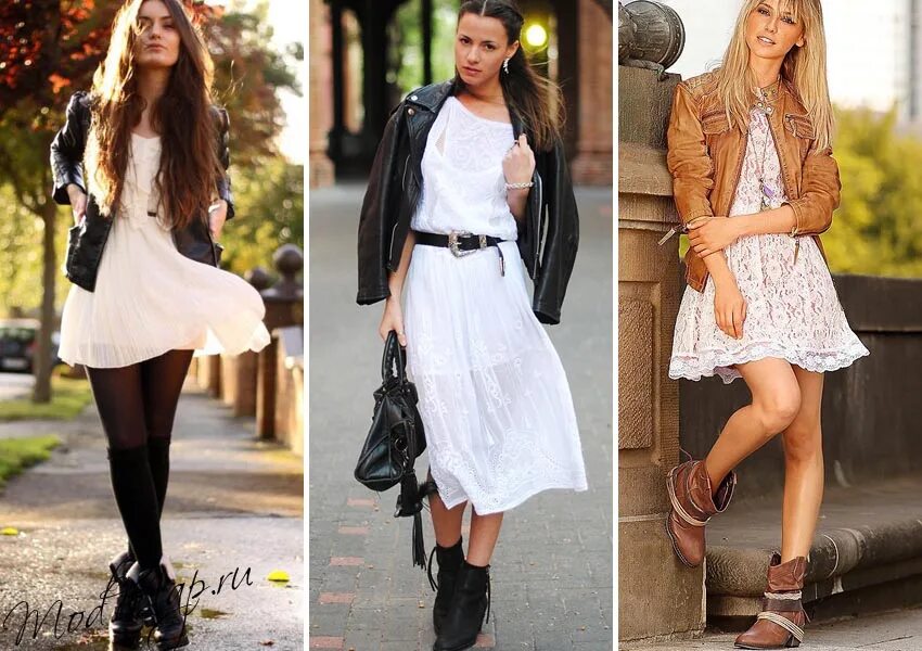 Весенняя обувь под платье. Платье под белые ботинки. Обувь на осень с платьем. Белое платье с черными ботинками.