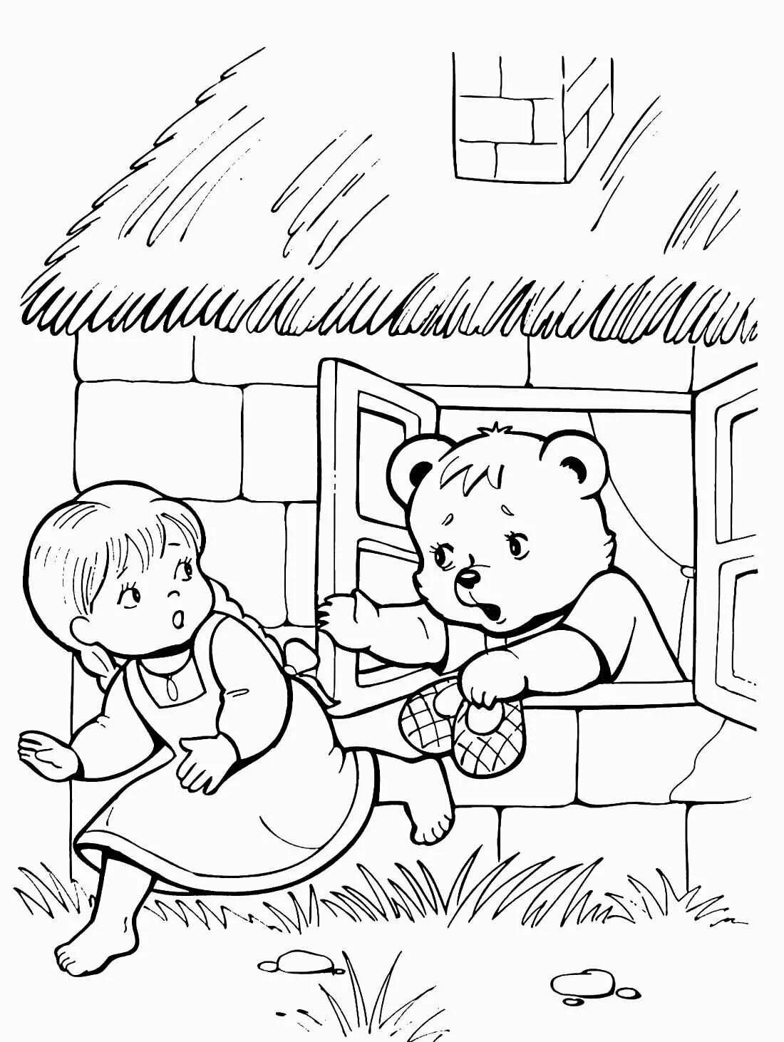 Раскраски сказки 2 3 года. Раскраска по сказке три медведя для детей. Маша и три медведя сказка раскраска. Раскраска к сказке три медведя для детей. Раскраска русские народные сказки три медведя.