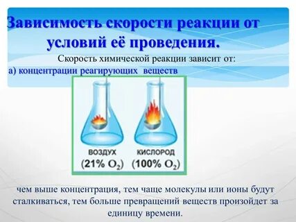Реакции с высокой и низкой скоростью