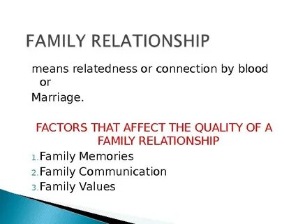 Family relationships
