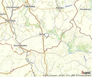 Богучары на карте воронежской