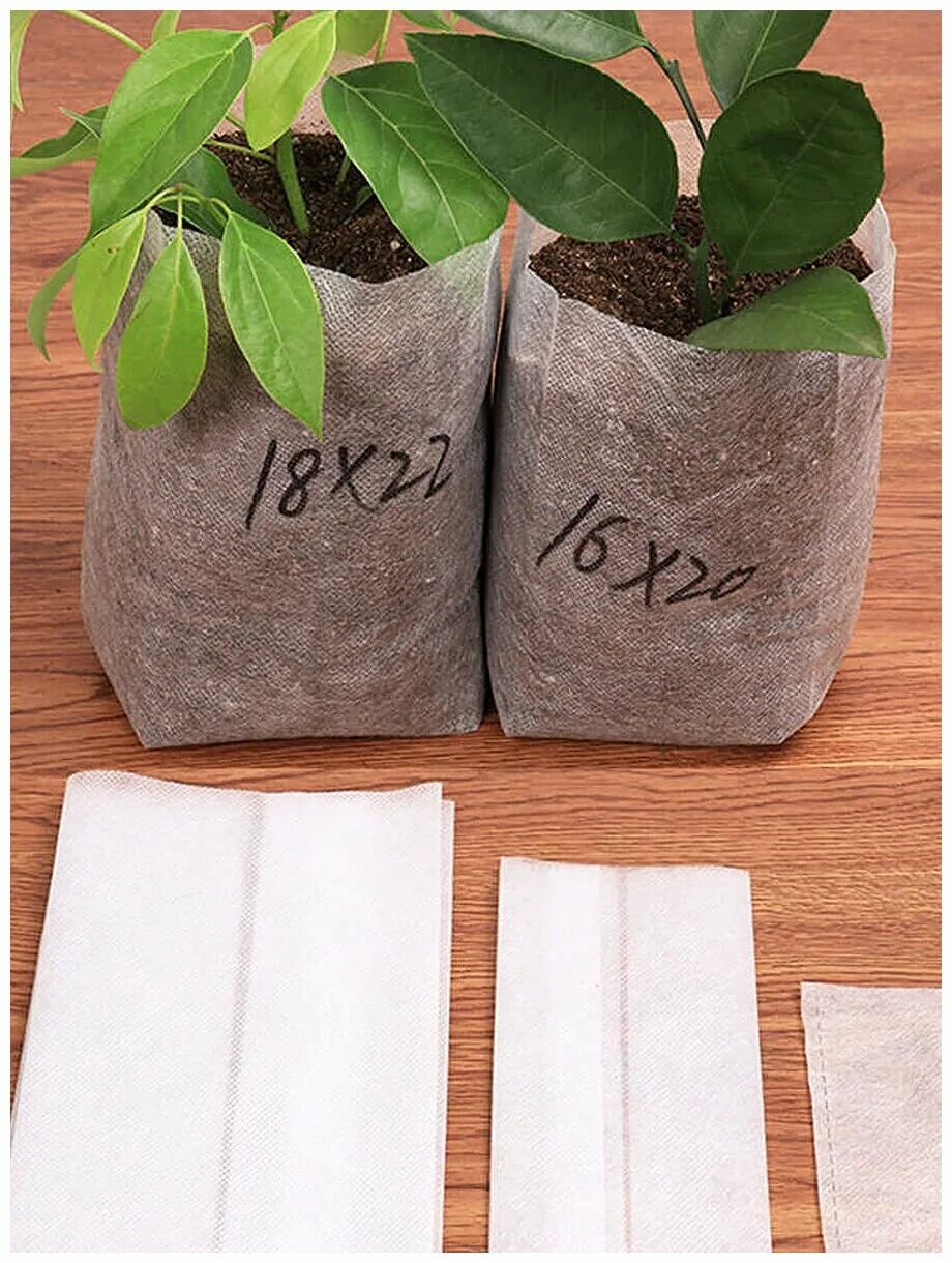 Стаканчики для рассады. Мешочки для рассады giardino club 9x10см, арт. Тканевые мешочки для рассады. Биоразлагаемые мешочки. Lta-bags, 100шт, китай, 100 шт.