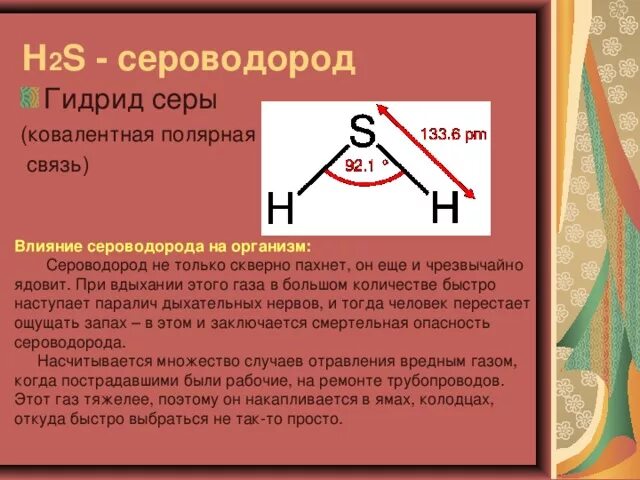 Почему h 2. Сероводород действие на организм. Влияние сероводорода на человека. Сероводород влияние на организм человека. Механизм воздействия сероводорода на организм человека.