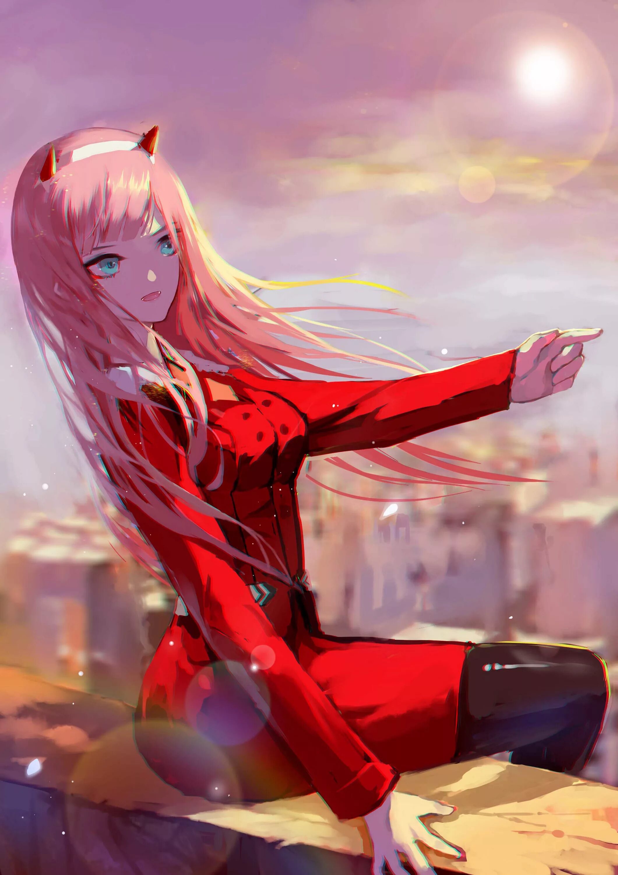 Zero two art. Darling в franxx zero. zero two сакура. zero two неон. неоновая 02 zero two.