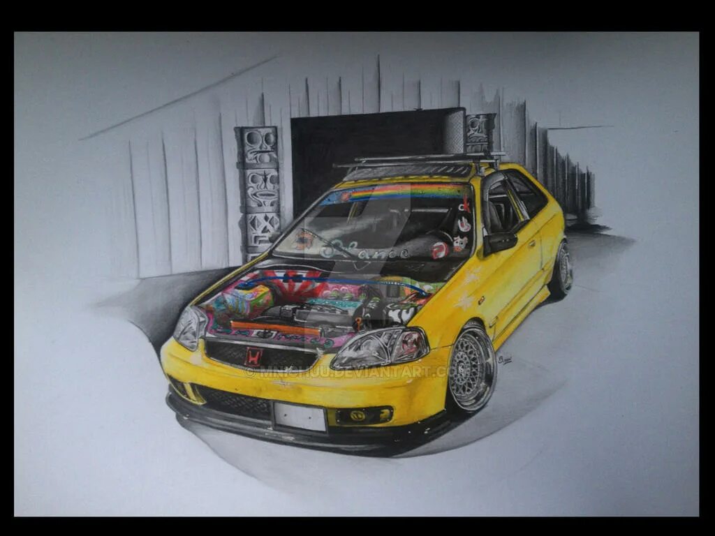 Honda арт. Honda Civic Ek арт. Honda Civic 6 drawing. Honda Civic Ek рисунков. Honda Civic ek9 рисунок.