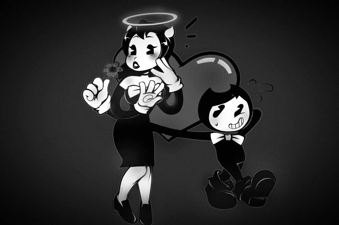 Как зовут девушку бенди. Bendy and the ink machine алиса. bendy and the ink machine алиса демон. бенди и алиса. бенди и алиса ангел.