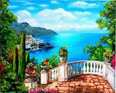 Вид на море рисунок