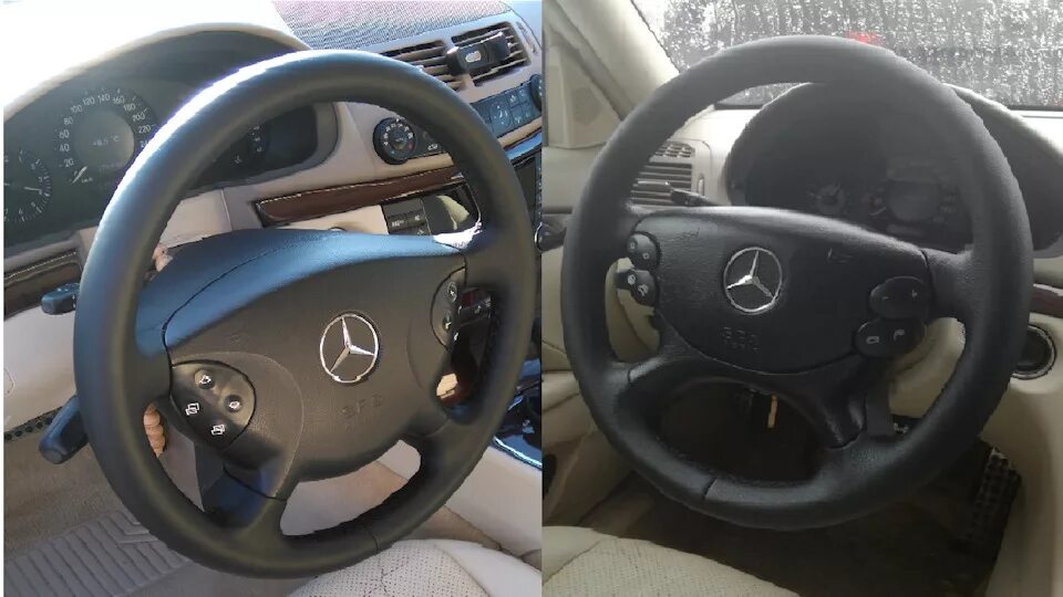 Как снять руль мерседес 211 Заменил руль на деревянный. Mercedes-Benz E-class Estate (S211), 3,2 л, 2004 г