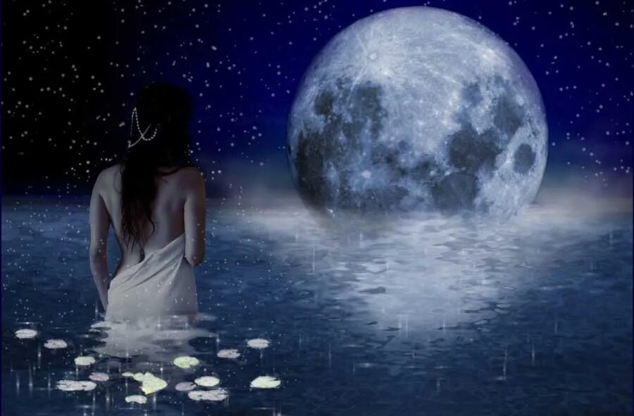 Полнолуние и женщина. Лунная магия. Луна эзотерика. Женщина Луна.
