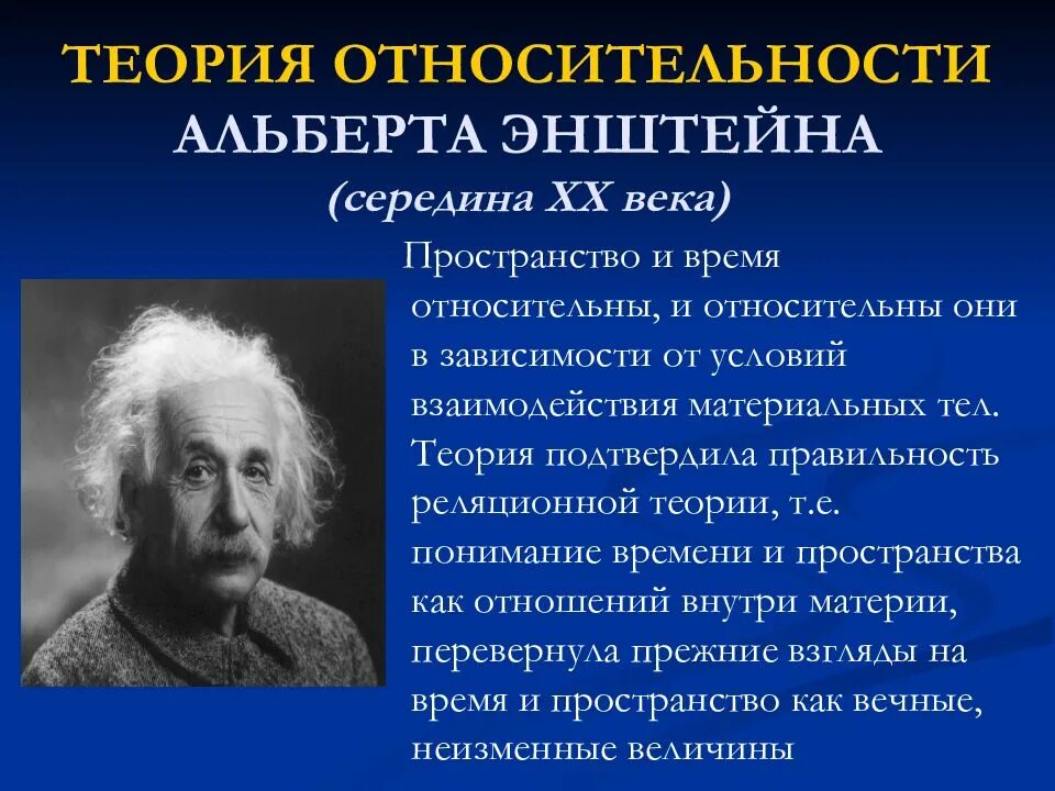 Теория относительности Эйнштейна кратко.