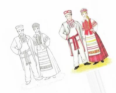 Чувашский национальный костюм раскраска