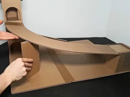 Как сделать горку для поделки из картона