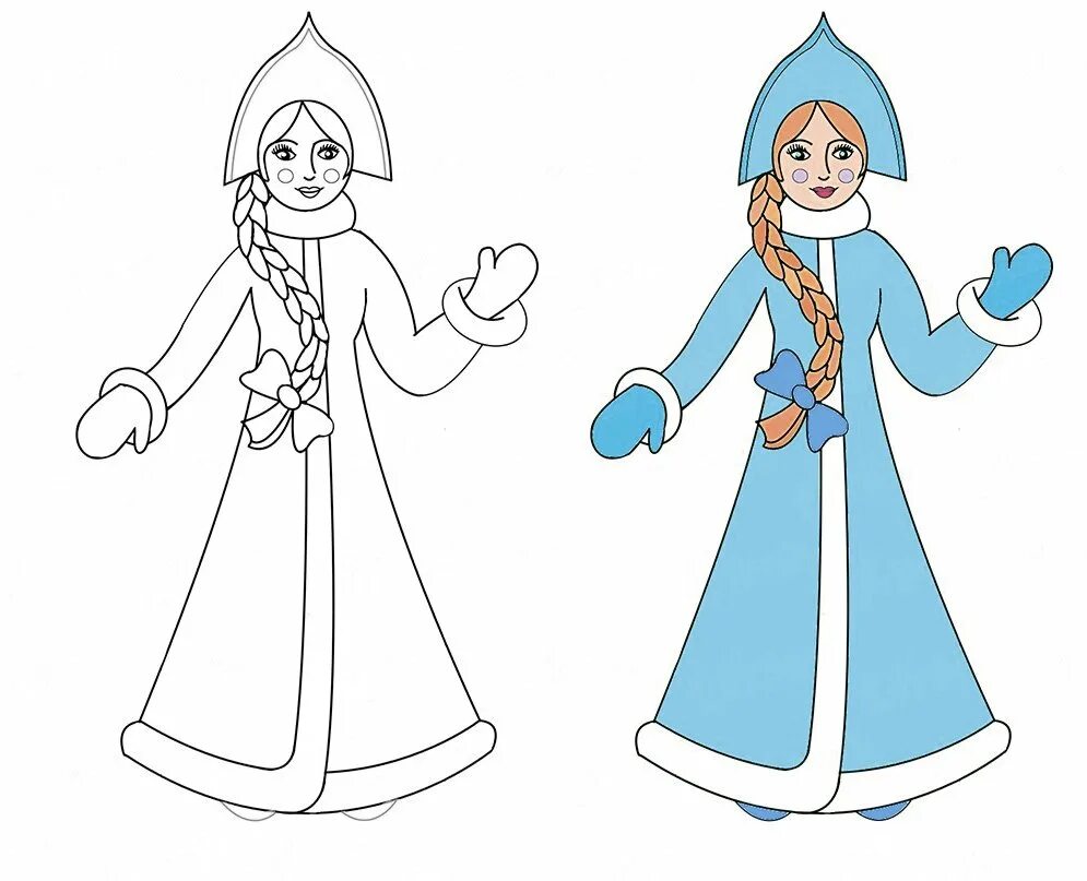 Рисунок снегурочки карандашом. Снегурочка раскраска для детей. Снегурка легкая. Легкий рисунок снегурочки. Снегурочка рисунок для детей.