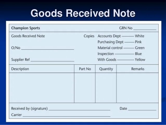 Receiving list