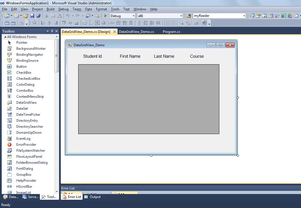 Windows forms картинка. Datagridview visual studio. матрицы в visual studio c#. datagridview windows forms c#. visual studio окно программы.
