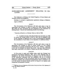 Agreement relating to the
