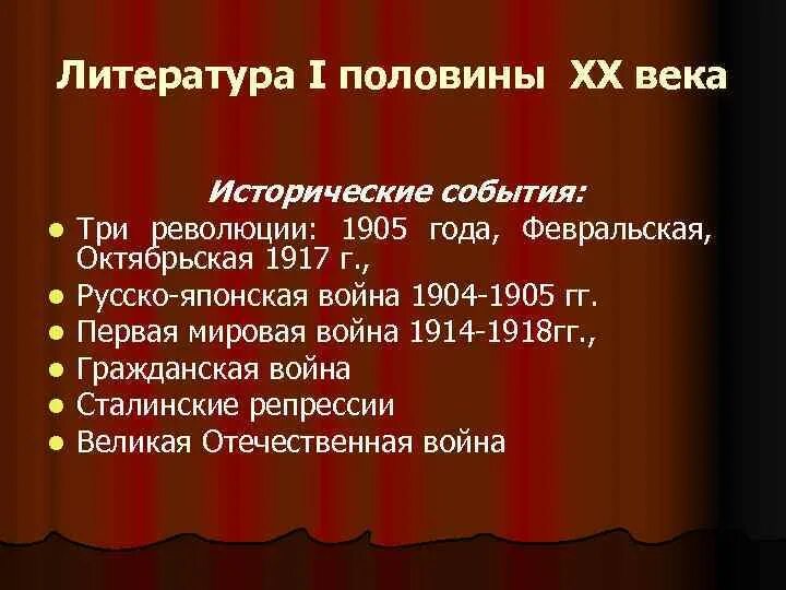 Современный русский литературный процесс. Литература в 1 половине 20 века. Особенности литературы 20 века.