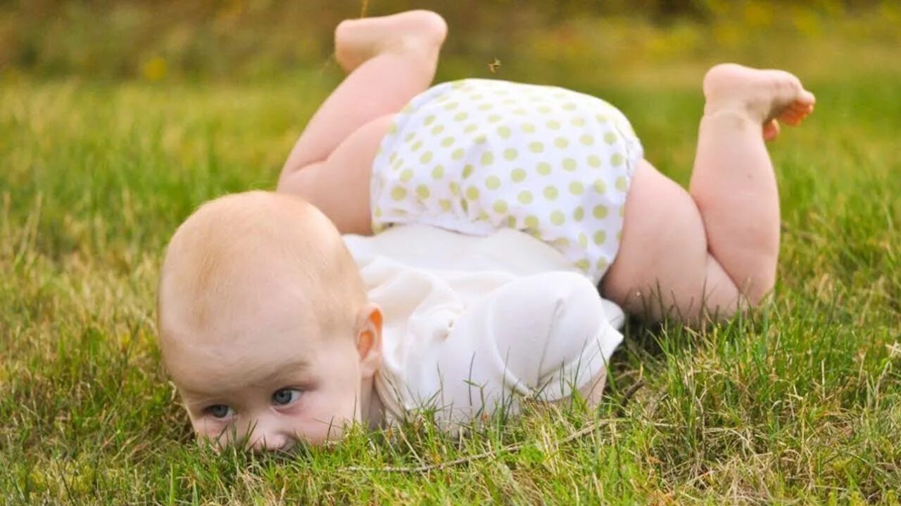 Baby. Baby Crawling. Baby Fall down. Baby Crawl outside.