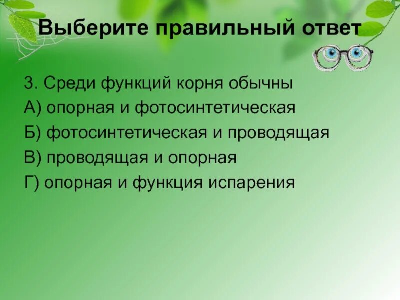 Обычный ответ. Фотосинтетическая функция корня. среди функция корня обычны. функции корня (выберите несколько вариантов ответа).