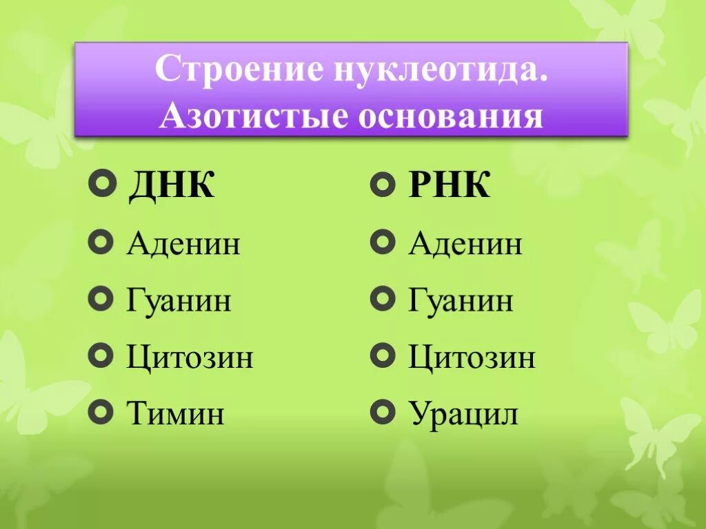 Аденин гуанин цитозин Тимин урацил. РНК содержит азотистые основания. ДНК аденин гуанин цитозин Тимин. Азотистые основания ДНК И РНК.